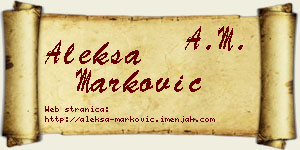 Aleksa Marković vizit kartica